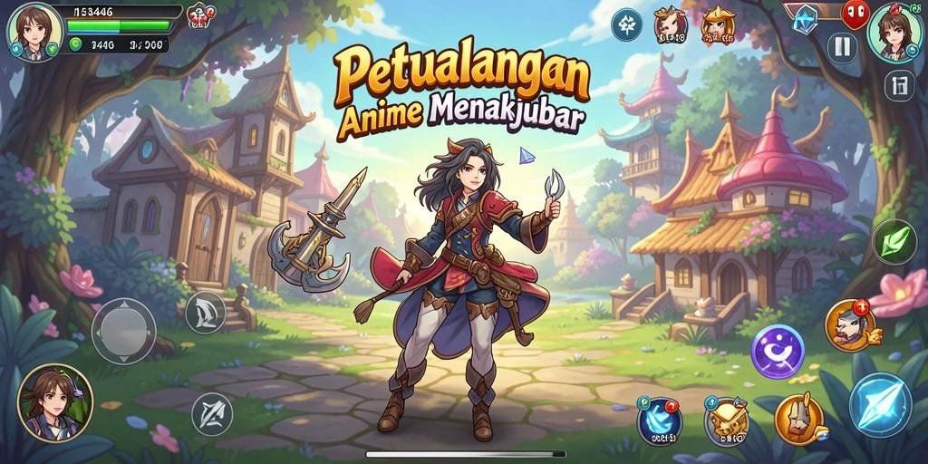Tampilan gameplay <strong>3446</strong> yang penuh aksi dan karakter anime.