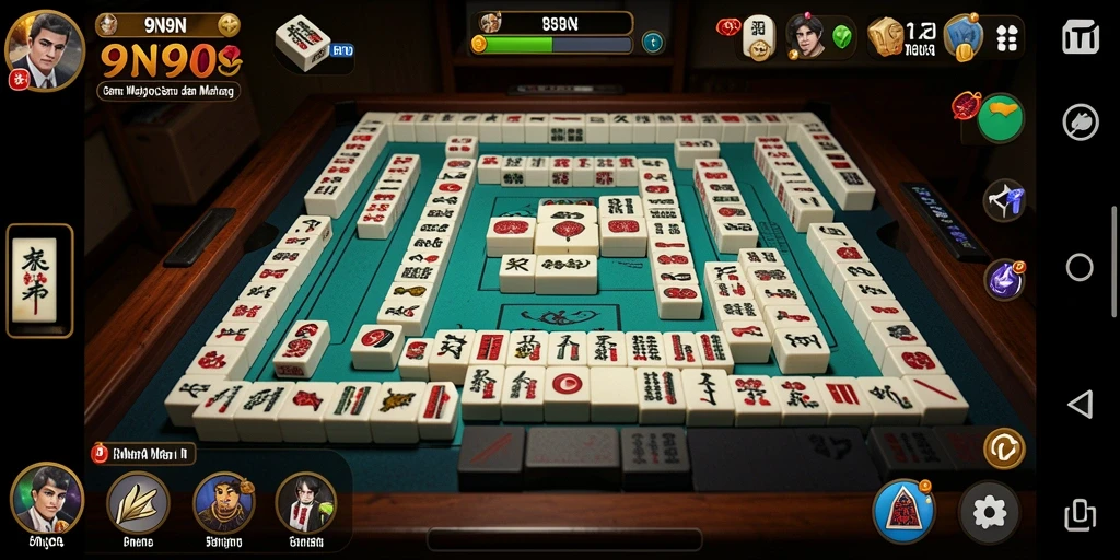 Tampilan gameplay Mahjong dalam 9N9N yang seru.