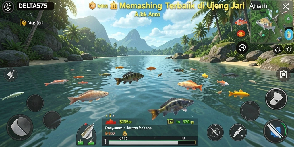 Tampilan gameplay yang menarik dari DELTA575 saat menangkap ikan.