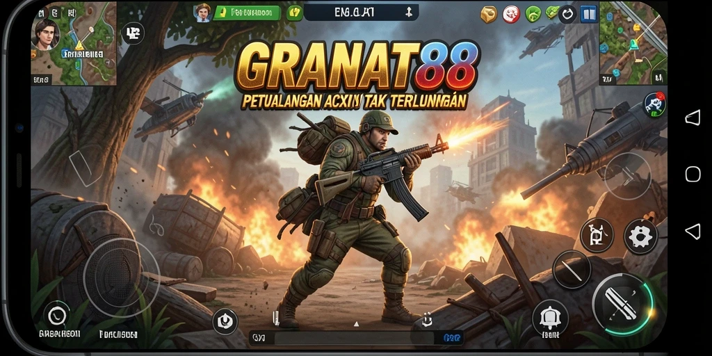 Screenshot gameplay yang menampilkan aksi mendebarkan dalam GRANAT88