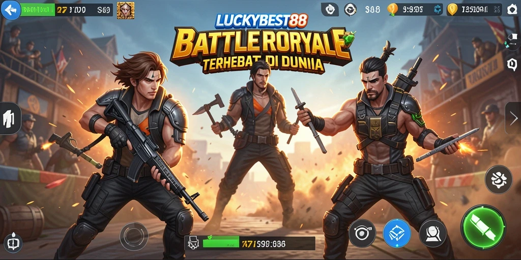 Tangkapan layar gameplay LUCKYBEST88 yang mendebarkan dalam Battle Royale.