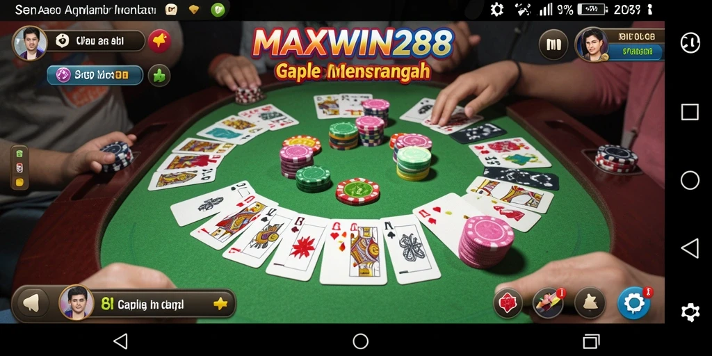 Tampilan menarik dari gameplay Gaple MAXWIN288 yang seru.