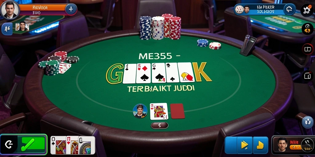 Screenshot gameplay ME355 yang menampilkan aksi seru permainan poker.