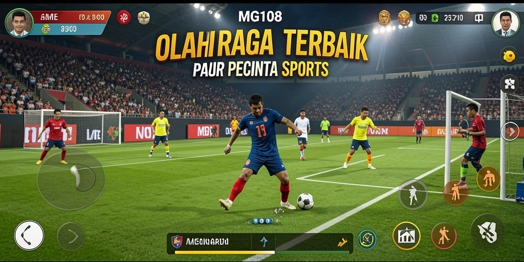 Tangkapan layar gameplay MG108 menampilkan aksi olahraga yang mendebarkan.