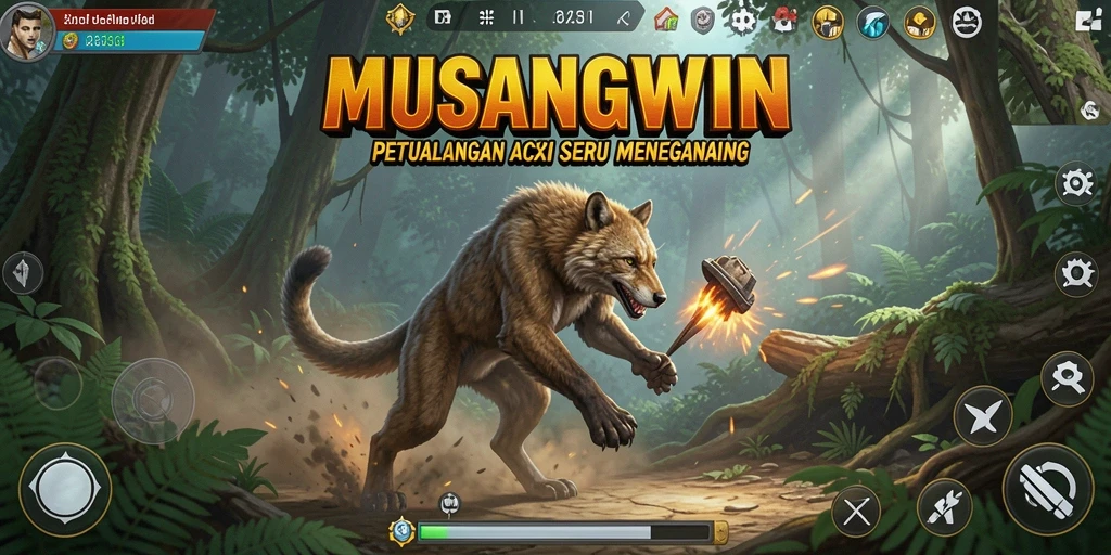 Tampilan gameplay seru dari MUSANGWIN dengan aksi mendebarkan.