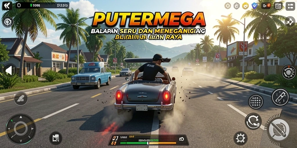 Gameplay seru dan kompetitif dalam balapan PUTERMEGA.