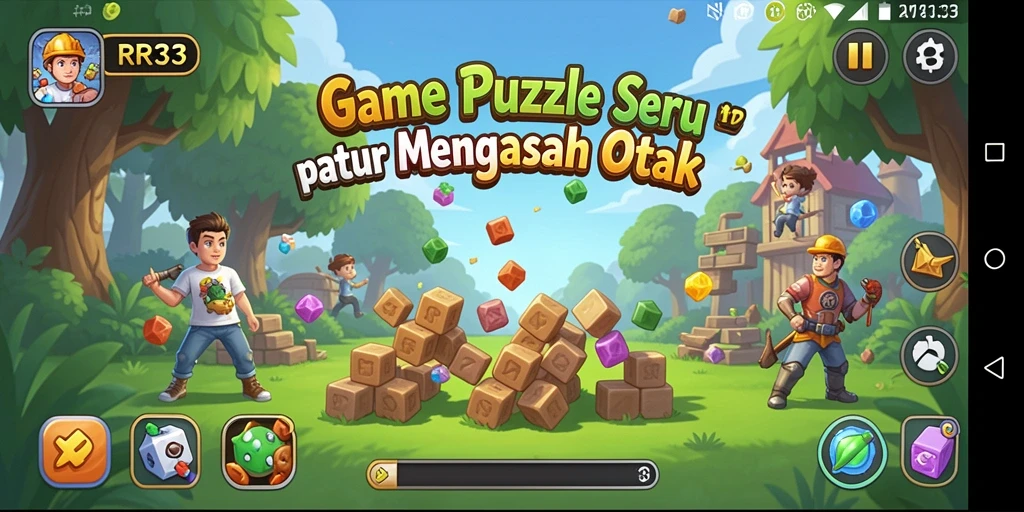 Tampilan gameplay Puzzle RR33 yang menantang dan mengasyikkan.