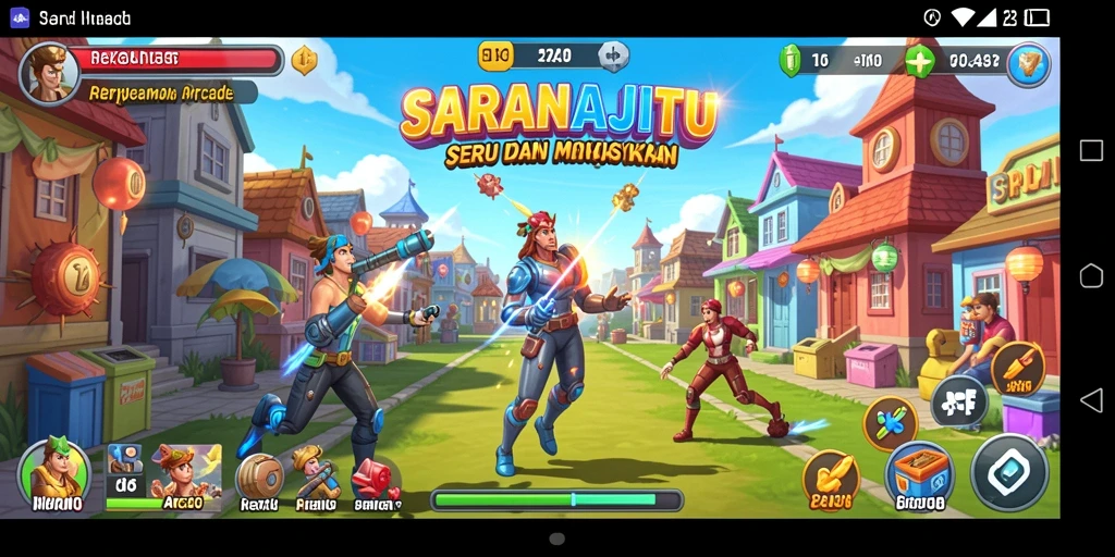 Screenshot permainan SARANAJITU dengan tampilan aksi seru.