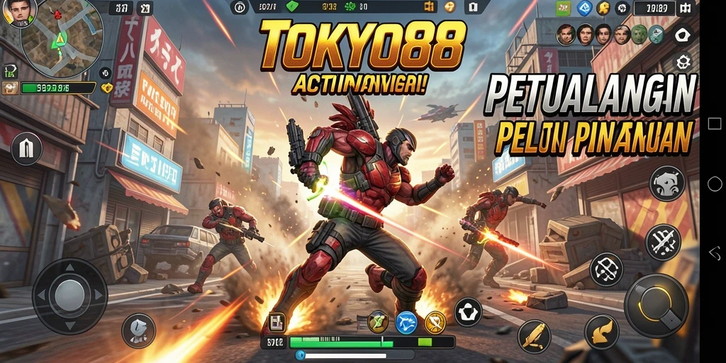 Tangkapan layar gameplay TOKYO88 menampilkan aksi seru dan karakter dinamis.